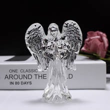 Decoração de casa estatueta estátua de cristal transparente orando anjo protetor 2024 - compre barato