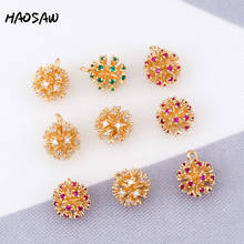 HAOSAW 11*13MM 4Pcs/Lot Crystal Charms/Cooper Ball Stone/Colored Stone/Earrings Charms/Hand Made/Earring Findings/DIY Making 2024 - buy cheap