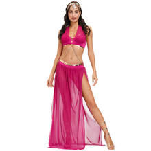 Disfraz de actuación de danza del vientre para mujer, lámpara mágica de Aladino para fiesta de Cosplay, traje de princesa jazmín 2024 - compra barato