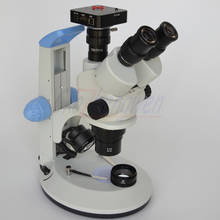 Microscópio trinocular simul-focal com zoom 7x-45x, zoom, 3.5x-90x, pequeno, faixa com luzes led duplas + câmera hdmi de 38mp 2024 - compre barato