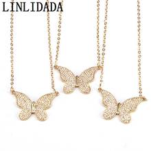 5Pcs Women's Pendant Necklace Fashion Jewelry Micro Pave CZ Zirconia Butterfly Shaped Classic Gold Color Jewelry 2024 - buy cheap