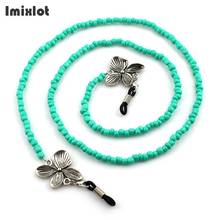 Fashion Four Petals Flower Eyeglass Chains Sunglasses Necklace Green Beaded Glasses Chain Eyewears Cord Holder Neck Strap Rope 2024 - buy cheap