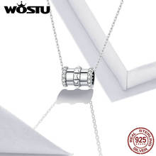WOSTU 925 Sterling Silver Cool Small Waist Charm Pendant Necklaces for Women New Fashion Jewely Chokers Necklaces Fine Jewelry 2024 - buy cheap