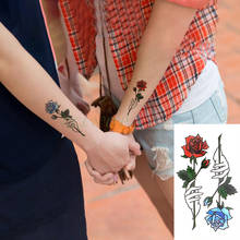 Pegatinas de tatuaje temporal a prueba de agua, tatuaje falso rojo, azul, rosa, Flash, arte corporal, mano, pie, chica, mujer, hombre 2024 - compra barato