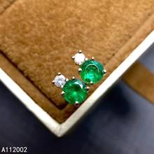 KJJEAXCMY fine jewelry natural Emerald 925 sterling silver women earrings new Ear Studs support test luxury fashion 2024 - buy cheap