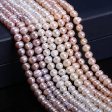 Cuentas sueltas de perlas en forma de patata de agua dulce de 6-7 Mm para pulsera DIY, pendiente, collar, accesorio de joyería artesanal de costura 2024 - compra barato
