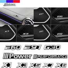 Pegatinas 3D de Audio y vídeo para coche, para BMW X5, E70, E90, E46, E60, X1, E84, F48, X3, G01, E83, X6, E61, E70, E87, E91, E92, G30, potencia de rendimiento, 4 Uds. 2024 - compra barato