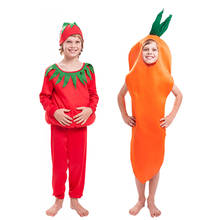 SNAILIFY Cartoon Vegetable Cosplay Children Carrot Tomato Jumpsuit Halloween Group Costume for Kids Christmas Party Fancy Dress 2024 - buy cheap