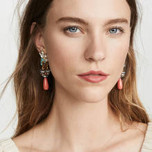 Dvacaman Vintage Fashion Glass Tassel Water Drop Earrings for Women Shiny Rhinestone Pendant Earrings 2020 Newly Trendy Jewelry 2024 - buy cheap