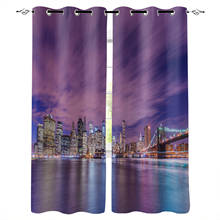 City Night View Scenery Windows Curtains Living Room Bedroom Kitchen Curtains For Children Drapes Window Treatments 2024 - buy cheap