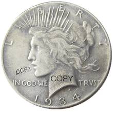 US Date 1934-D Peace Dollar Silver Plated Copy Coin 2024 - buy cheap