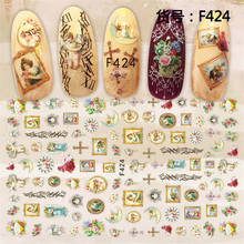 Patrón de flores de Ángel autoadhesivo, accesorios de decoración para uñas, accesorios de decoración de uñas, accesorios de decoración 3D para uñas 2024 - compra barato