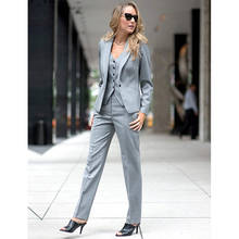 Women's Slim Fit Suits Formal 3 Pieces Suit Jacket Vest and Pants One Button Blazer Vintage Business Sets костюм женский 2024 - buy cheap