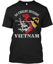 Camiseta popular do vietnã com design legal da divisão de cavalaria. Camiseta de verão de algodão masculina, manga curta, gola redonda, novas camisetas 2024 - compre barato