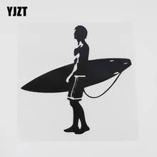 YJZT 13.4CMX13.5CM Fashion Surfing Board Surf Man Decal Vinyl Car Sticker Black/Silver 8A-0737 2024 - buy cheap
