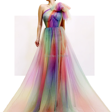 Colorful A-Line One-Shoulder Sleeveless Tulle Evening Dress Party Dress Bowknot Formal Dress Sash Full-Length Formal Dress 2024 - buy cheap