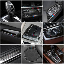 Fibra de carbono para bmw x3 x4 f25 f26 interior do carro câmbio ar condicionado cd botão painel porta braço capa guarnição do carro adesivo 2024 - compre barato