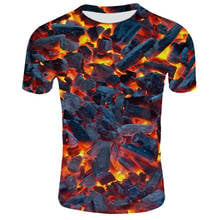 Flame Burning 3D Print Men Tshirt Casual Short Sleeve O-Neck Mens Tshirt Fashion Streetwear 3d T Shirt Tops Tees Large Size 2024 - buy cheap