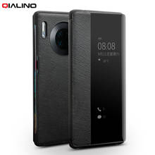 QIALINO-funda de teléfono de cuero genuino para Huawei Mate 30 Pro, carcasa ultrafina con vista inteligente, Mate 30 2024 - compra barato
