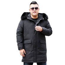 Jaqueta de inverno masculina com gola de pele, casaco longo com capuz, 170kg 2024 - compre barato