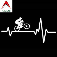 Aliauto Creative Car Sticker Cycling Mountain Bike Helmet Heartbeat Vinyl Accessories PVC Decal for Tiguan Infiniti,16cm*7cm 2024 - buy cheap