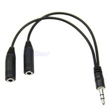 1 PC 3.5mm Male to 2 Dual Female Plug Jack Audio Stereo Headset Mic Splitter Cable 2024 - buy cheap