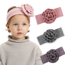 BalleenShiny 8colors Baby Hair Accessories Headband Big Flower Cotton Headdress No Trace Little Princess Soft Headband 2024 - buy cheap