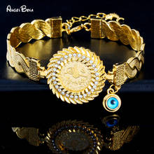 Fashion New Islamic Muslim Gold Coin Lady Charm Bracelet Turkey Middle East Arab Luxury Women's Jewelry Bracelet Wedding Gift 2024 - buy cheap