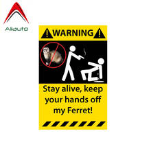 Aliauto Warning Car Sticker Stay Alive Keep Your Hands Off My Ferret Reflective Decal Accessories PVC for Toyota BMW VW,14cm*9cm 2024 - buy cheap