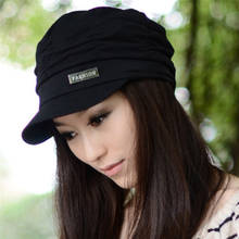 Autumn Winter Korean Women Knited Hat Pleated Newsboy Cap Warm Outdoors Visor Skull Cotton Casual Female Newsboy Caps Winter Hat 2024 - buy cheap