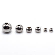 100 PCS 3/4/5/6/8/10/12mm Metal Stainless Steel Beads Round Loose Beads DIY Hole Bead For Jewelry Making 2024 - buy cheap