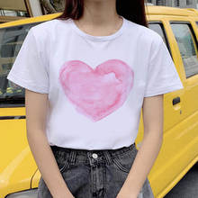 Women's T-shirt sweet heart funny printed T-shirt fashion casual white T-shirt Harajuku graphic T-shirt Woman Clothes 2024 - buy cheap