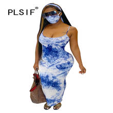 Summer fashion tie dye print dress lady strap sexy sheath long maxi dress female beach vestidos femme 2024 - buy cheap