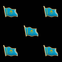 Pçs/lote 5 Cazaquistão Crossed Conjunto Bandeira Nacional Bandeira Lapela Pinos de Segurança de Metal Broche 2024 - compre barato