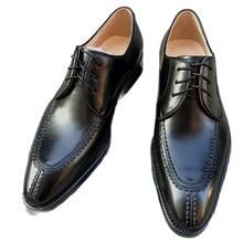 Мужская черная классическая обувь из телячьей кожи, итальянские туфли на заказ с прострочкой, мужские туфли руководителя, красного, коричневого цветов, мужская обувь 45 2024 - купить недорого