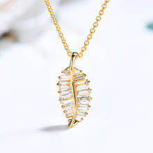 Pingente de folha de ouro com pedras bling zirocn colar statement para mulheres joias da moda 2024 - compre barato