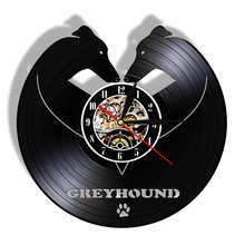 Greyhound Wall Art Decor Dog Breed Vinyl Record Wall Clock Modern Design Wall Decoration 2024 - buy cheap