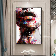 Абстрактная девушка гриффити портрет сексуальные губы Поп-Арт холст картина куадро плакаты и принты настенные художественные картины для гостиной 2024 - купить недорого