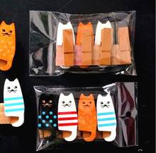 4PCS/lot Kawaii Cat Wood Clips Photo Paper Craft Clips Party Decoration 2024 - buy cheap