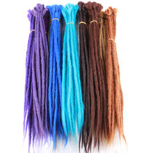 Aplique de cabelo, extensão capilar artesanal de 10 fios dreadlocks para tranças, cabelo sintético de 20 polegadas, ombré crochê 2024 - compre barato