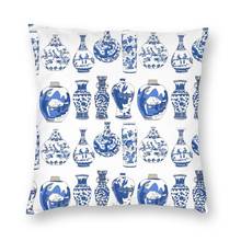 Blue Oriental Vases Cushion Cover Chinoiserie Porcelain Throw Pillow Case for Living Room Fashion Pillowcase Home Decoration 2024 - buy cheap