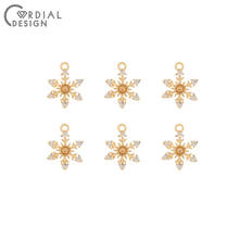 Cordial Design 30Pcs 11*14MM Jewelry Accessories/CZ Earrings Making/Snowflake Shape/Genuine Gold Plating/Hand Made/DIY Charms 2024 - buy cheap