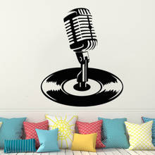 Wall Decals Microphone Decor Vinyl Wallpaper Record Karaoke Music Stickers Home Livingroom Bedroom Art Design Decoration DW7380 2024 - buy cheap