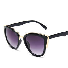 Óculos de sol gatinho, vintage, feminino, de marca de designer, sexy, leopardo, preto, degradê, imperdível 2024 - compre barato