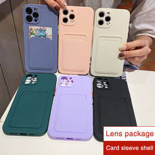 luxury Silicone Phone Case For iPhone 12 11 Pro Max Xs XR card bag soft Case For iPhone 7 8 Plus SE 2020 X XR 11 Shockproof Case 2024 - купить недорого