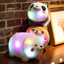Almofada de pelúcia colorida com luz de led, animal de pelúcia decorativo, boneco de panda, presente de aniversário para crianças, brinquedos 2024 - compre barato