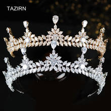 Tiaras de casamento com zircônia cúbica, 3a, para desfile, princesa, coroa de cabelo, joia para vestido de quinceañera 2024 - compre barato