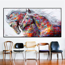 Pintados à mão arte do cavalo abstrato pintura a óleo sobre tela arte da parede sem moldura imagem decoração para sala de estar casa deco presente 2024 - compre barato