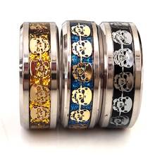 30pcs Men's Skull Rings Stainless Steel 316L Gothic Biker Ring Men's Party Favor Quality 8mm Band Rings Wholesale Jewelry lot 2024 - buy cheap