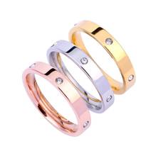 2020 Three Stainless Steel Ring With Stone For Woman Girl For Men Couple Crystal Wedding Ring 2024 - buy cheap